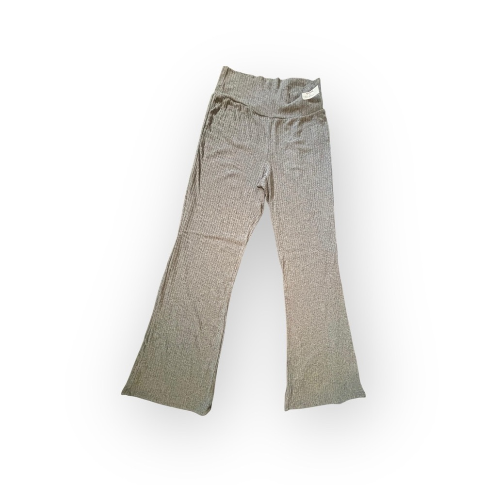 Atelier by Kirious Ribbed Knit Lounge Pants Gray Wide Leg Size XL